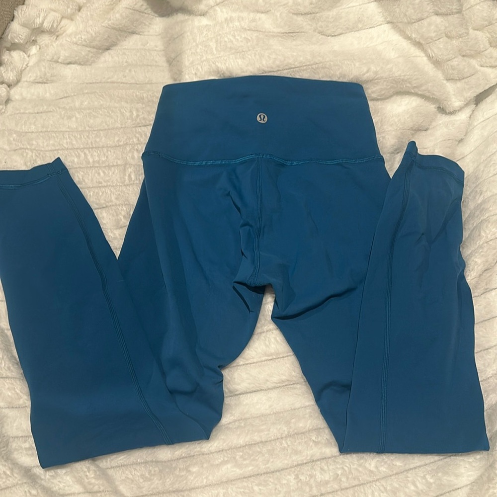 💙🩵🍋 Lululemon Wunder Train High Rise Blue Teal 25”